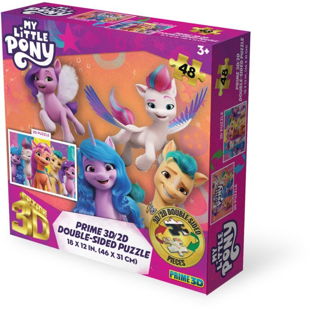 My Little Pony 48pc 18x12 in 3D/2D Double-Sided Puzzle  COLLECTIBLES